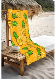 Resim Dijital Baskı Plaj Deniz Havlusu Ananas Desenli Peştamal Hvl0165 Renkli 