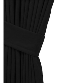 Resim Cheap's Home Petek Dokulu Kadife Dokuma Normal 1 X 2.5 Pileli Fon Perde Siyah 