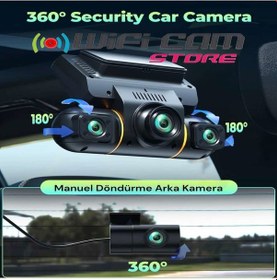 Resim 4 Kameralı 4k Uhd Gps Profesyonel Araç Kamerası 