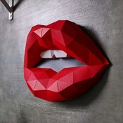 Resim 1 adet 3D Kırmızı Dudak Duvar Sanatı - Geometrik Kağıt Heykeli, Kozmetik ve Ruj Dükkanları için Dudak Şekilli Dekor, Sevgililer Günü Yatak Odası Duvar Asılı, Klasik Stil, İç Mekan Kullanımı, Dudak Dekoru 