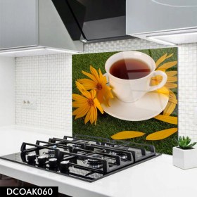 Resim Olinpa Cam Ocak Arkası Koruyucu | Beyaz Fincan Desenli 