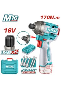 Resim Total 170 NM Tırlı16178 16V 2.0AH Kömürsüz Akülü Darbeli Vidalama 
