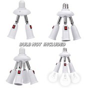 Resim 1 Adet E27 Splitter Aydınlatma Soketi, Ayarlanabilir 2/3/4 Yollu LED Lamba Tabanı Dönüştürücü, Sert Kablolu İç Mekan Aydınlatma Aksesuarı, Ev ve Ofis için Pil Gerektirmez, 85V-265V Çalışma Voltajı 