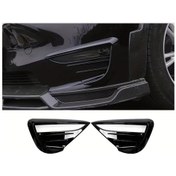 Resim Dashanshop Tesla Model Y 2020-2024 Ön Sis Farı Koruma Kapağı Abs Spoiler Parlak Siyah 2 Adet 