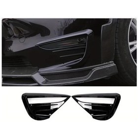 Resim Tongdashop Tesla Model Y 2020-2024 Ön Sis Farı Koruma Kapağı Abs Spoiler Parlak Siyah 2 Adet 