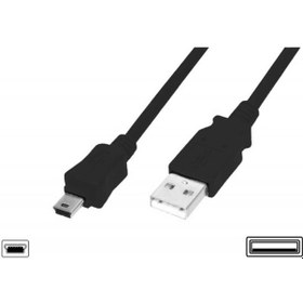 Resim Usb 2.0 Bağlantı Kablosu, Usb A Erkek - Usb Mini B 5 Pin Erkek, 1 Metre, Awg 28, Usb 2.0 Uyumlu, Ul, Siyah Renk -18826 