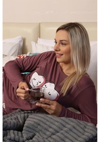 Resim Akbeniz Kadın Penye Uzun Kol Pijama Takım 4187 MÜRDÜM 