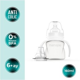 Resim Mamajoo Kulplu Antikolik Alıştırma Biberonu 160 ml 6 Ay+ | Orta Akışlı, 2-in-1 