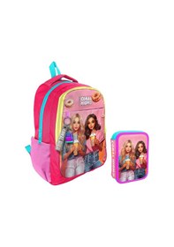 Resim Coral High Pembe Kırmızı Fashion Girl Kız Çocuk Okul Çantası Ve Organizer Kalemlik Seti 23669+11141 Pembe 
