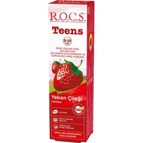 Resim Rocs Teens 8-18 Yaş Yaban Çileği Tadında Diş Macunu 74gr 