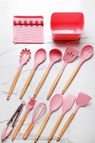 Resim Queen's Kitchen 13 Parça Bambu Tutacaklı Lüx Silikon Çeyiz Seti 