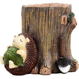 Resim Ganzhoushop Sevimli Kirpi Masa Kalem Kalemlik Tutucu Vazo Diş Fırçası Tutucu Reçine Masaüstü Depolama Düzenleyici Çağrı Kırtasiye Depolama Ofis Masası Dekorasyonu 