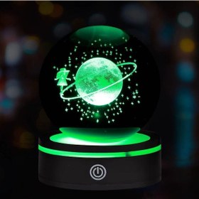 Resim Usb'li Satürnlü Kız Tasarımlı Dönen Cam Küre 