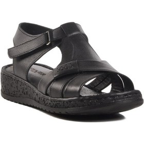 Resim Voyager 9216 Z Siyah Hakiki Deri Kadın Sandalet Siyah 