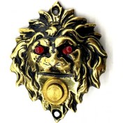 Resim Antika Tarz Dekoratif Pirinç Kapı Zili - 100X78 Mm, Antik, LED Işıklı 