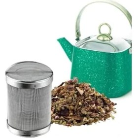 Resim Demlik Çaydanlık Içi Paslanmaz Tel Süzgeç Çay ve Bitki Çayı Süzgeci Kapaklı Kafes Süzgeç 