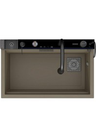 Resim Real Stone Victoria Granit Akıllı Eviye Seti Cappucino 75.5x47 Cm Kapuçino 