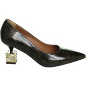 Resim Platin Bronz Deri Kadın Stiletto 