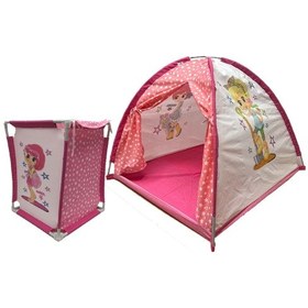 Resim Abbie Karkter Desenli, Sepetli Renkli Oyun Çadır Seti, Eğlenceli Ve Şık Tasarım Bzi Pembe 