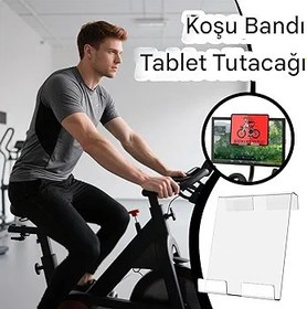Resim Koşu Bandı Tablet Tutucu - Şeffaf Akrilik Egzersiz Bisikleti Telefon Standı | Spor Salonu Egzersizleri İçin Çok Fonksiyonlu Tablet Braketi Aile Bireyleri ve Arkadaşlar İçin 