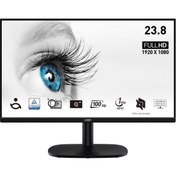 Resim Hepta Collection MSI PRO MP245V 24" Flat 1920X1080 (FHD) 23.8 VA 100 Hz 1 ms Anti-Glare Monitör, Siyah 
