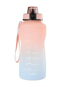 Resim Lumin Flask Su Matarası 1,5 Lt Motivasyon Matarası Bpa Free Su Şişesi Suluk Water Bottle Pembe - Turkuaz 