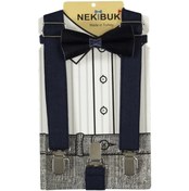 Resim Nekibuki Erkek Çocuk Pantolon Askısı Ve Papyon Takımı (465490456) Lacivert 