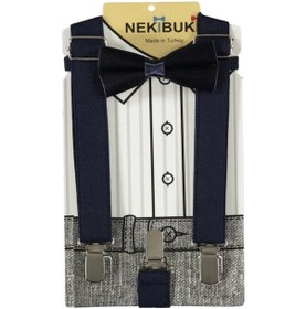 Resim Nekibuki Erkek Çocuk Pantolon Askısı Ve Papyon Takımı (465490456) Lacivert 