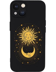 Resim mooodcase Iphone 13 Uyumlu Moon And Sun Desenli Kamera Lens Korumalı Darbe Emici Silikonlu Lansman Kılıf 