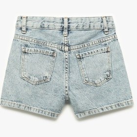 Resim Koton Pamuklu Slim Fit Taş Detaylı Denim Şort Lıght Indıgo 5skg40146ad Açık Mavi 