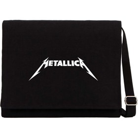 Resim Metallica Classic Logo Siyah Kanvas Postacı Çantası - Siyah 