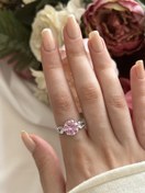 Resim Pembe Zirkon Taş Yüzük 