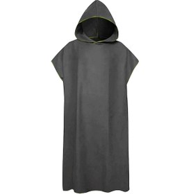 Resim MORDRY Unisex Kapüşonlu Mikrofiber Surf Panço, Giyilebilir Havlu, Taşınabilir Kabin, Gri 