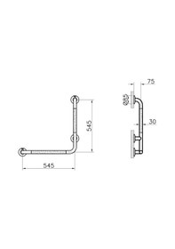 Resim VitrA Arkitekta 90 Derece Açılı Tutunma Barı A44467 Krom 