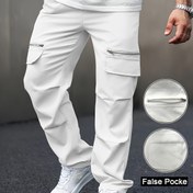 Resim Erkek İş Pantolonu Sahte Cep ile, İnce Stil 