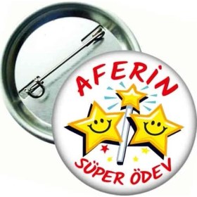 Resim Hediye Panayırı Aferin Süper Ödev Yaka Rozeti - 20 Adet 