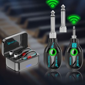 Resim Maglev Şarj İstasyonu 2.4G Kablosuz Verici ve Alıcı Elektrikli Gitarlar için Uygun Elektrikli Gitarlar, Baslar ve Diğer Elektronik Enstrümanlar için Kablosuz Aktarım Sistemi TYPC-C Yüksek Hızlı Şarj İstasyonu 3 Kez Şarj Döngüsü 35 Saat Pil Ömrü Sağlar LED Güç Göstergesi Otomatik Güç Tasarrufu Fonksiyonu Kompakt Taşınabilir 6.35 ve 3.5 Ses Kafaları ile 