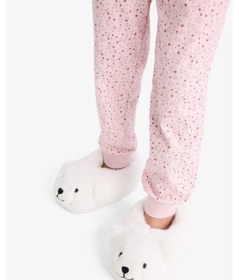 Resim Defacto Kız Çocuk Ayı Temalı Düz Taban Panduf F1509a825wnwt34 Beyaz-wt34 