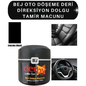 Resim Derby Bej Deri Döşeme Çatlak Giderici Dolgu Tamir Macunu 