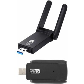 Resim Flzdgnkr Mbps Wifi Alıcı Kablosuz Wifi Adaptörü Çift Band Çift Antenli 