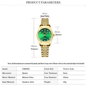 Resim Leezsing Chenxı Kadın Kuvars Saat Klasik Bayan Moda Kol Saati Katı Çelik Bant Aydınlık İşaretçi 3atm Su Geçirmez Günlük Ve İş İçin 
