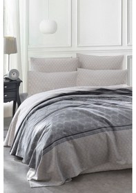 Resim Enlora Home Baskılı Pike Takımı Çift Kişilik Creative Gri 