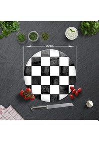 Resim Damalı Desen | Cam Kesme Tahtası - Cam Kesme Tablası | Çap32cm 