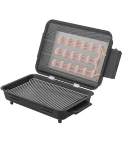 Resim Elektrikli Izgara Çift Telli Emaye Gövde ve Tepsili Mangal Barbekü Siyah C1-1-294 