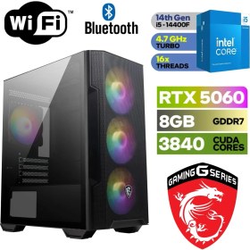 Resim MSI Şafak - Ddr5 – Rtx 5060 8 GB – Intel I5 14400F – 16 GB Ddr5 Ram – 1 Tb M.2 SSD -Windows 11 Pro Masaüstü Bilgisayar 