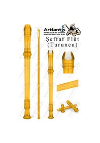 Resim Şeffaf Flüt Blok 1 Adet Renkli Blok Fülüt Şeffaf Abs Plastik 3 Parça Kaliteli Net Ve Yüksek Ses Kalitesi Fülüt Turuncu 