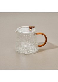 Resim Tohanaa Borosilikat Cam Bitki Çayı Demliği - Şeffaf / Turuncu - 500 Ml Renkli 