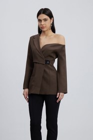 Resim Caner Asimetrik Tek Omuzlu Blazer Ceket - M 