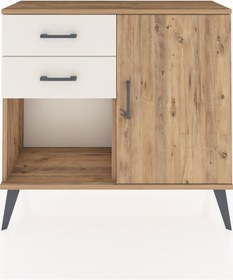Resim Arges Şifonyer Tek Raflı 2 Çekmeceli Tek Kapaklı 88x30x80 Çam-çam/aytaşı Çam/aytaşı 