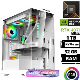 Resim Xaser Delux X124 Ryzen 7 9800X3D 32GB Ddr5 Ram 1tb M.2 Nvme SSD 12GB RTX4070 Super Masaüstü Oyuncu Bilgisayarı 